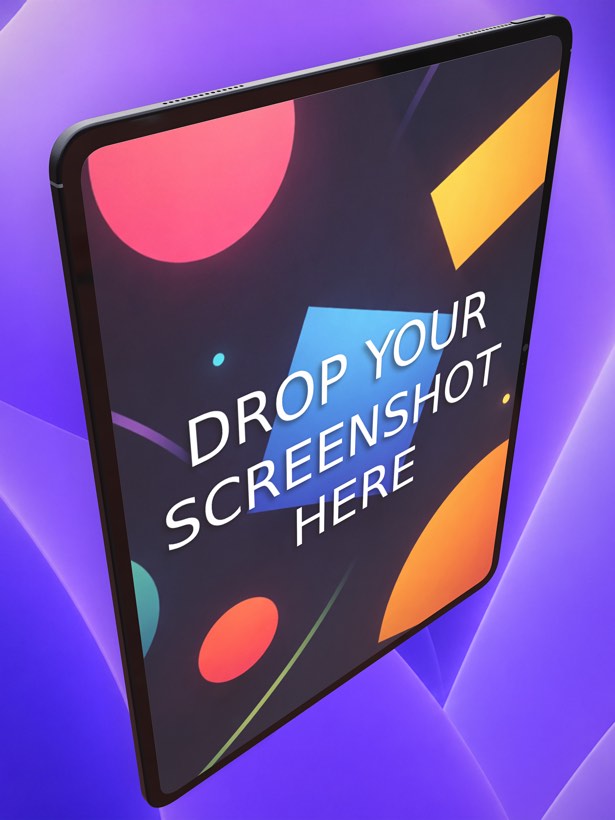 App Store screenshot with a 3D iPad Pro 13″ mockup made in Ecranify